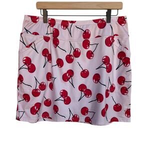 JoFit Cherries Pink and Red Soft Performance Skort with Pockets Golf + size XL